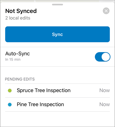 Sync panel Sync panel